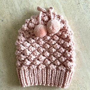 Juicy Couture Crochet Knitted Hat Pink One Size